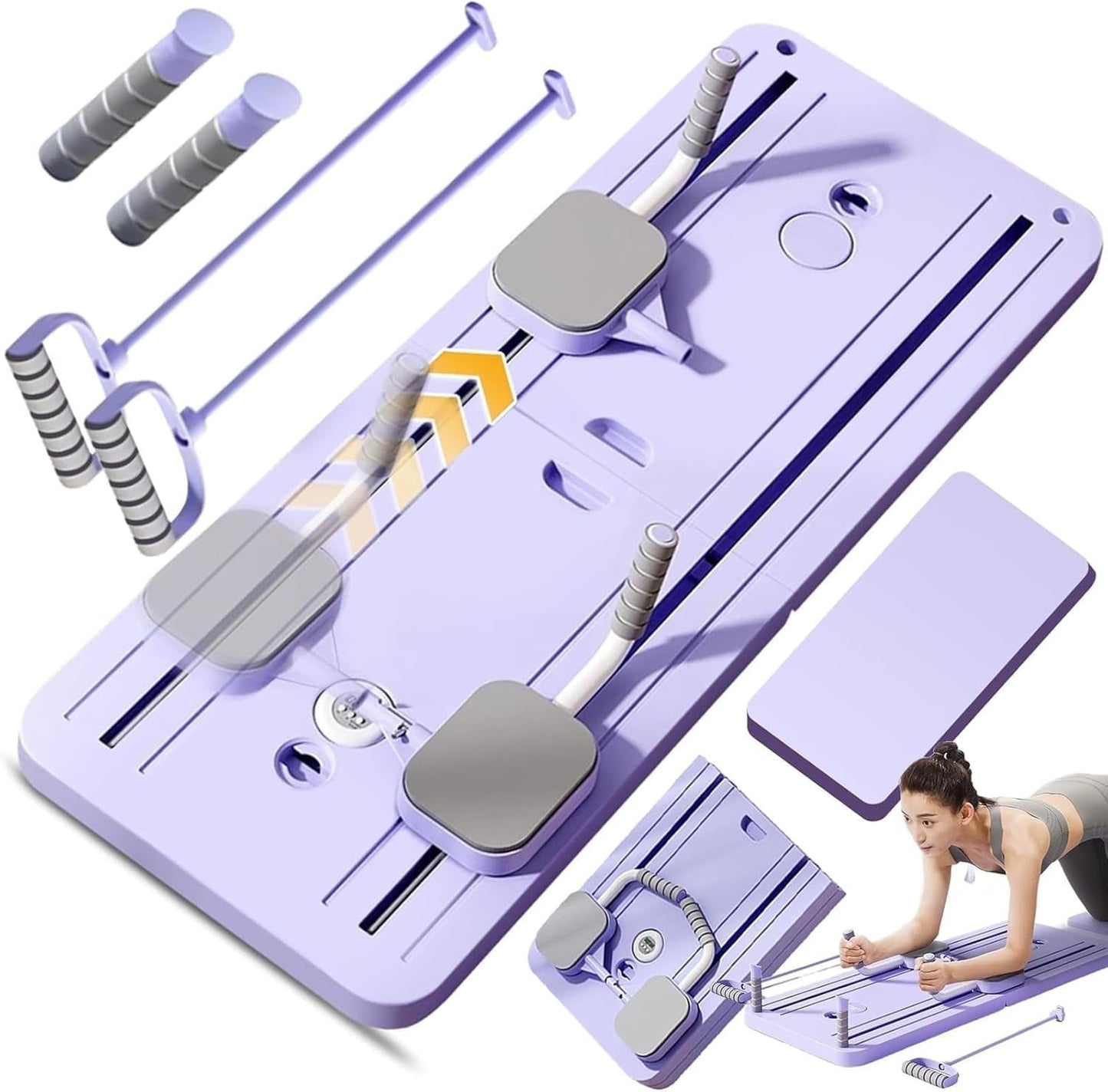 Premium 8-In-1 Abs Exercise Board - Multi-Functional Pilates Abdominal Trainer, Functional Pilates Board, Home Multi-Functional Folding Body Board, Waist, Hips, Arms Slimming, Yoga