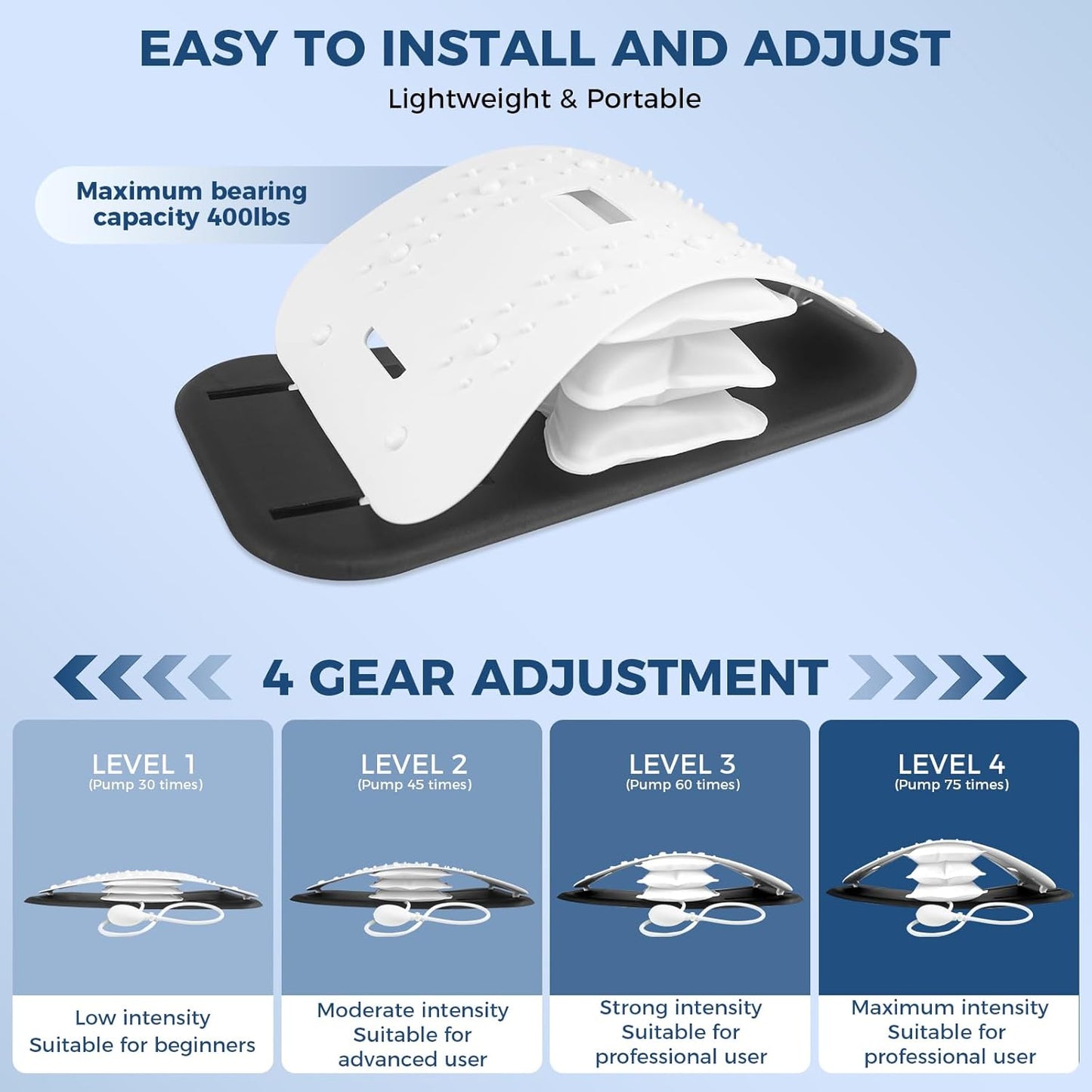 Back Stretcher for Lower Back Pain Relief,Adjustable Lumbar Traction Device, Ergonomic Spine Board with Acupressure Points,Back Massager for Spinal Decompression and Scoliosis - Store - 1